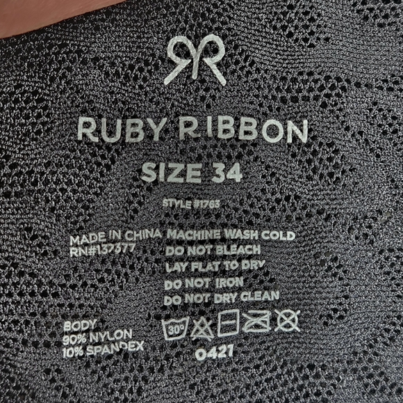 Ruby Ribbon *Discontinued* Allure Lace Demiette #1763 Black Size 34 - Picture 6 of 7